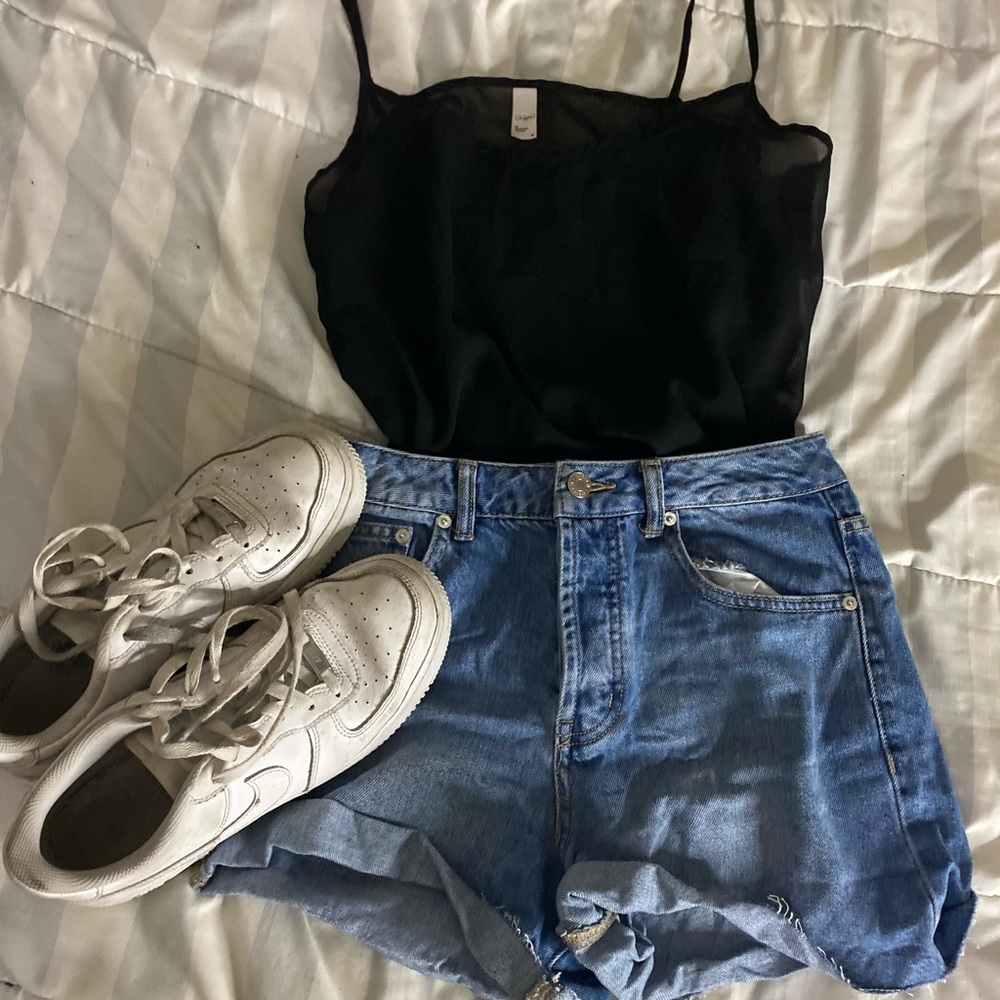 Sheer black crop top